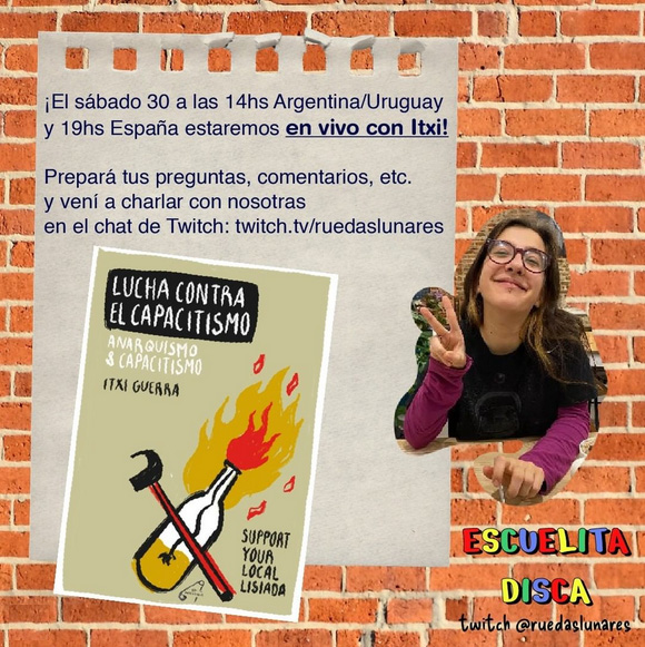 El sábado 30 a las 14hs Argentina/Uruguay y 19hs horas de aquí estaremos en vivo con Itxi guerra.