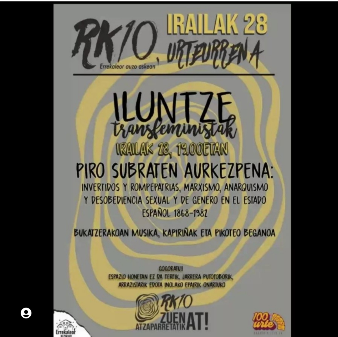 Presentación del libro «Invertidos y rompepatrias» 28 de septiembre en Errekaleor.